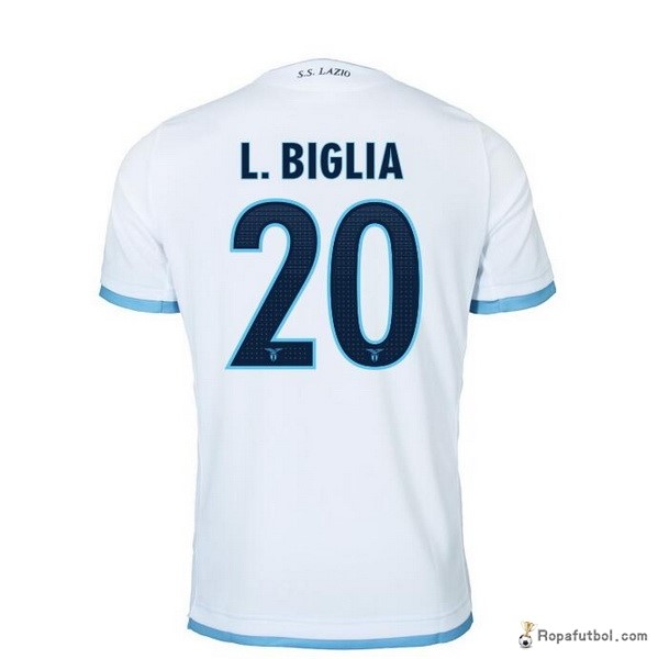 Camiseta Lazio Replica Tercera Ropa L.Biglia 2016/17 Blanco